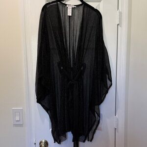 Good American Black Sheer Kimono Coverup
